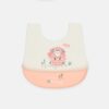 Peach Floral Garden Silicone Bib