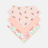 Peach Floral Bandana Bibs (3-Pack)