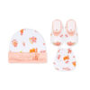 CAP SET PEACH CIRCUS TEDDY