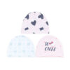 BABY CAPS PK-3 PINK HEARTS