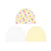BABY CAPS PK-3 YELLOW FLORAL