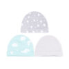 BABY CAPS PK-3 GREY CLOUDS & STARS