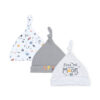 BABY CAPS PK-3 GREY ROCKET & STARS KNOTTED