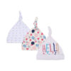 MULTICOLOR FLORAL HELLO! GIRL CAPS PK-3