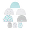 CAPS PK-5 & MITTENS PK-3 MULTI-COLOR LIL BABY ELEPHANT
