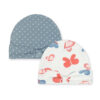 BABY CAP GIRL PK-2 BLUE BUTTERFLIES