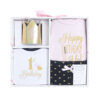 BABY GIRL GIFT SET PK-4 PINK HAPPY BIRTHDAY TO ME CROWNED
