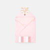 BATH TOWEL WITH 5 FACE TOWELS PINK FOX