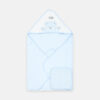 BATH TOWEL WITH FACE TOWEL SKY BLUE AND WHITE