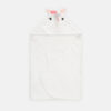 BATH TOWEL ANIMAL HOODED WHITE UNICORN