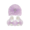 BOOTIES & CAP LAVENDER SHIMMERY SNOWFLAKE