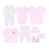 BABY GIRL GIFT SET PINK & WHITE HELLO WORLD