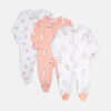 ROMPER GIRLS PK-3 RABBIT TEDDY PRINT