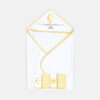 BATH TOWEL WITH 4 FACE TOWELS YELLOW / WHITE