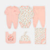 BABY GIRLS GIFT SET WHITE AND PEACH FLORAL