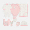 BABY GIRLS GIFT SET PINK AND WHITE PLAYING BUNNY