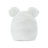 BABY WOOLEN CAP WHITE KNITTED POM POM