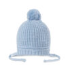 BABY WOOLEN CAP BLUE KNITTED POM POM EAR FLAPS