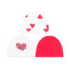 BABY CAPS PK-3 RED HEART
