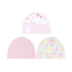 BABY CAPS PK-3 PINK FLORAL
