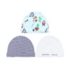 BABY CAPS PK-3 BLUE STRIPED TEDDY