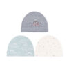 BABY CAPS PK-3 GREY DINO & STARS