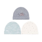 BABY CAPS PK-3 GREY DINO & STARS