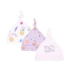 BABY CAPS PK-3 PURPLE BIRDIE & RAINBOW KNOTTED