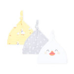 BABY CAPS PK-3 YELLOW DUCKLING KNOTTED