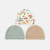 BABY CAPS PK-3 PISTA GREEN RIBBED TEXTURE