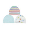 MULTICOLOR STRIPED ANIMAL KINGDOM BABY BOY CAPS PK-3