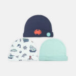 BABY CAPS PK-3 NAUTICAL CRAB