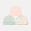 BABY CAPS PK-3 SWEET MINT & FLORAL