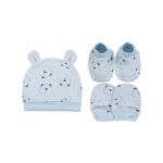CAP SET BLUE TEDDY BEAR