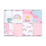 BABY GIRL GIFT SET PK-8 RAINBOW HELLO WORLD DREAMER