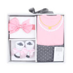 BABY GIRL GIFT SET PK-4 PINK & GREY NECKLACE
