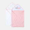 BATH TOWEL PINK BUNNY HOODED