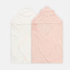BATH TOWEL PK-2 PINK HOODED