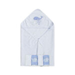 BATH TOWEL & FACE TOWEL PK-4 BLUE DADDY'S LIL WHALE BOY