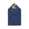 BATH TOWEL ANIMAL HOODED NAVY COOL DINO
