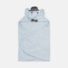 BATH TOWEL ANIMAL HOODED SKY BLUE ELEPHANT