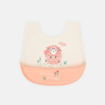SILICONE BIB PEACH FOOD CATCHER