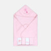 BATH TOWEL WITH 4 FACE TOWELS PINK