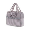 DIAPER BAG PINK PLUSH STRIPED BOW