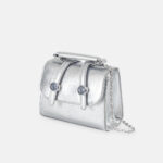 GIRL PURSE / CLUTCH SILVER METALLIC