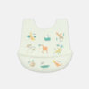 SILICONE BIB GLOBAL ANIMAL WHITE
