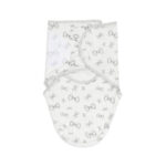 SWADDLE SHEET GREY DOODLE BOW